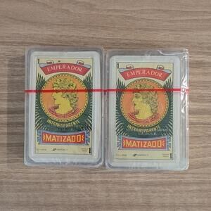 2 Vtg Mexican Emperador Playing Cards 40 Card Decks Matizado S.A. Baraja - New